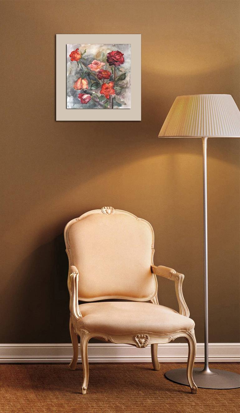 Original Impressionism Floral Painting by Olena Lykhodid