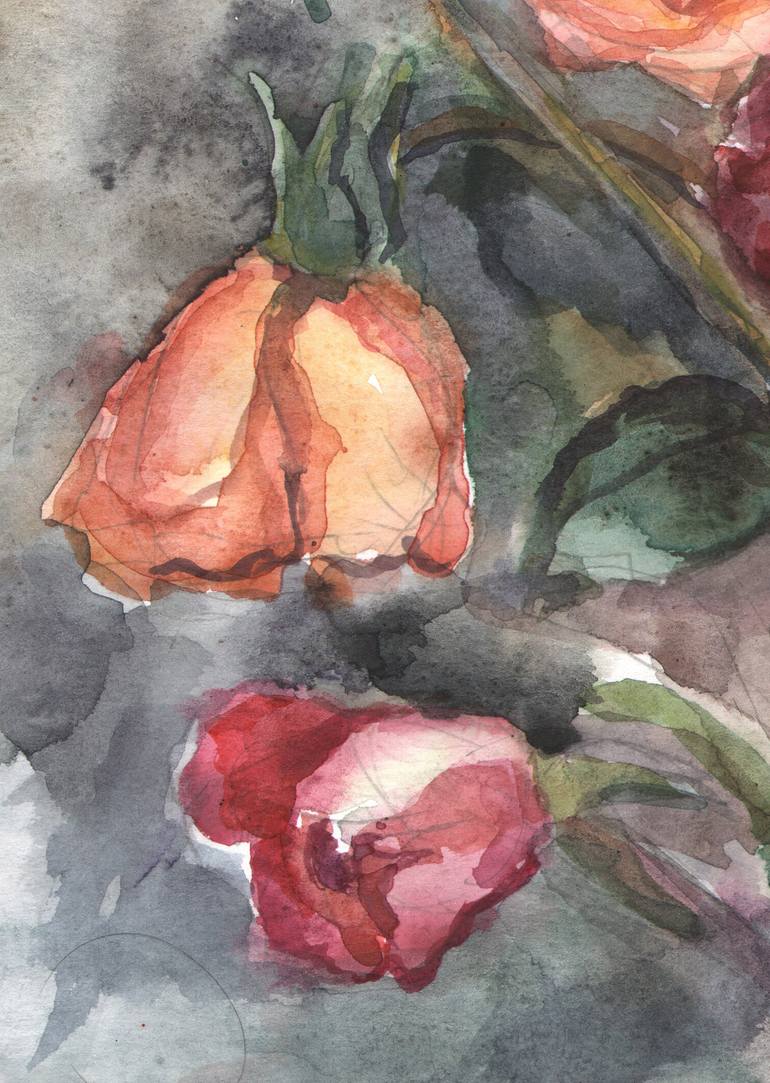 Original Impressionism Floral Painting by Olena Lykhodid