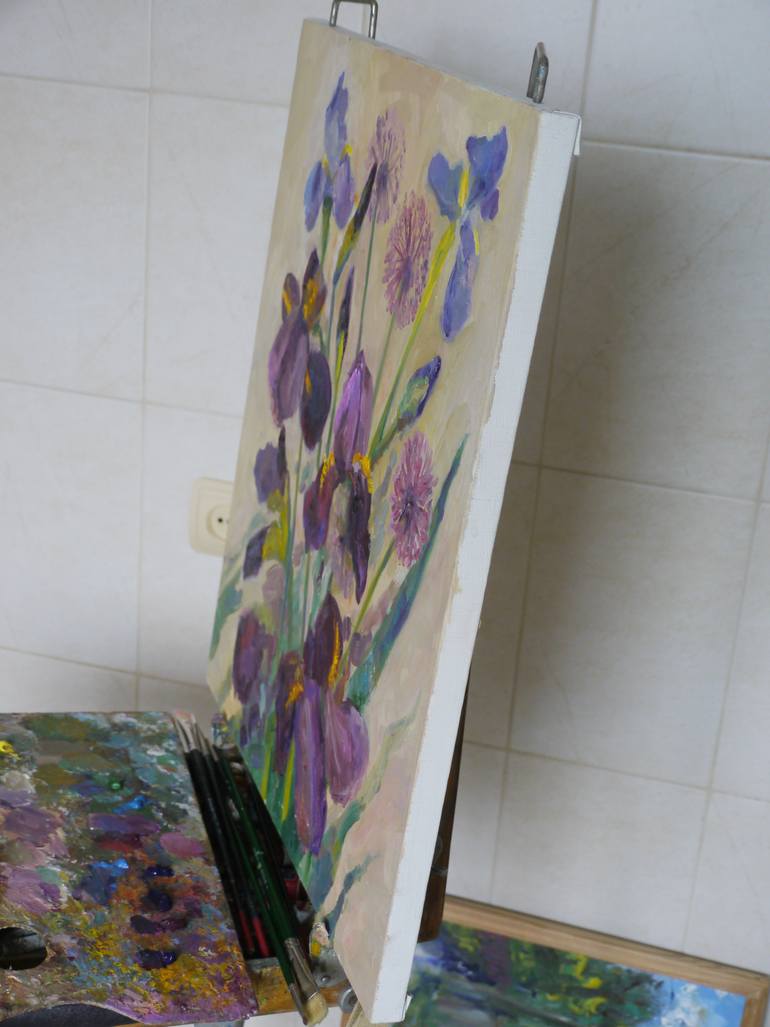 Original Impressionism Floral Painting by Olena Lykhodid