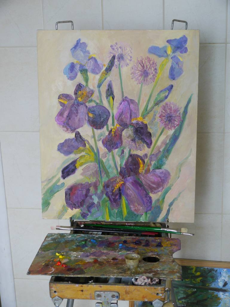 Original Impressionism Floral Painting by Olena Lykhodid
