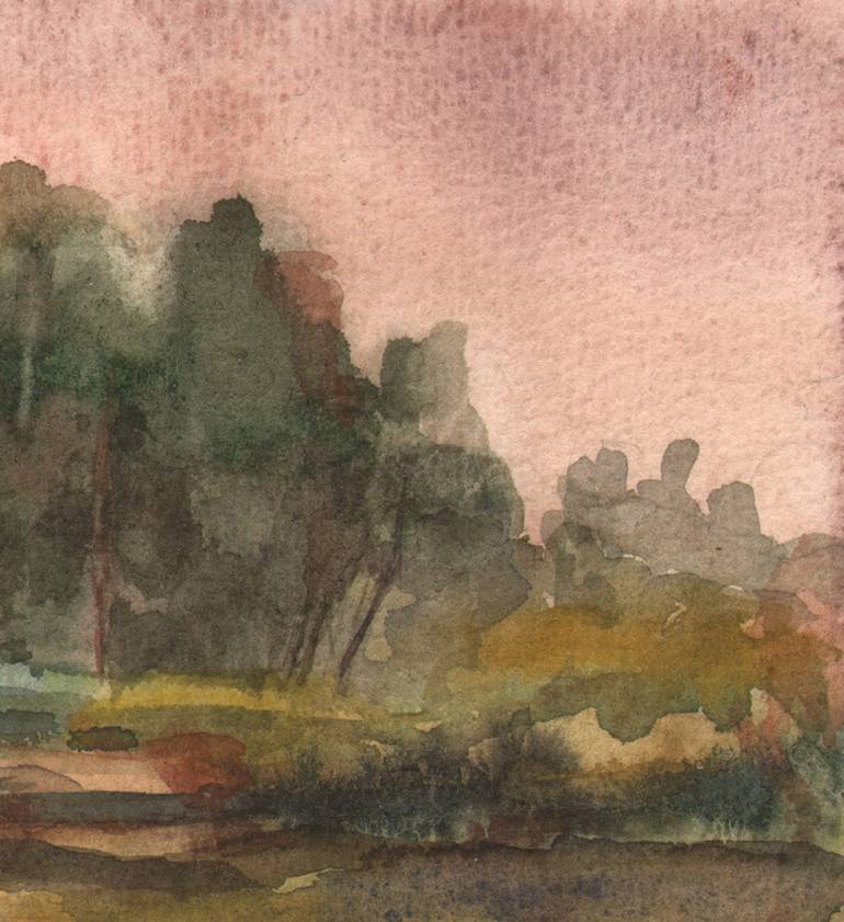 Original Impressionism Landscape Painting by Olena Lykhodid