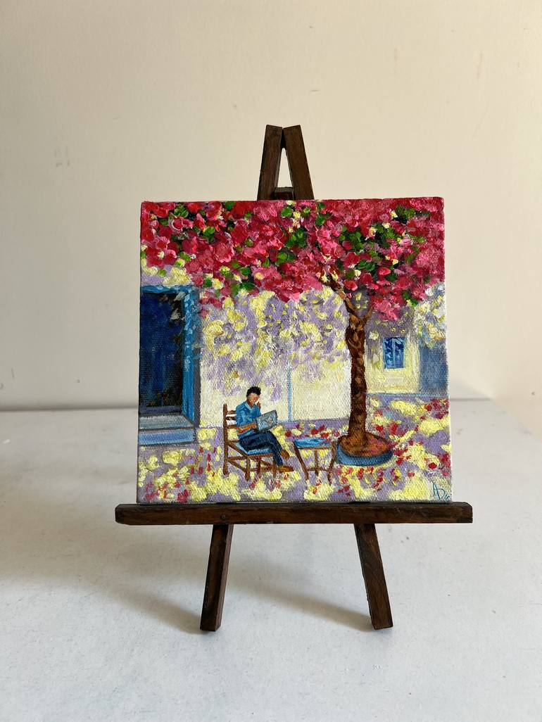Original Impressionism Floral Painting by Amita Dand