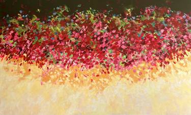 Love Delights! Pink and Yellow abstract! Bougainvillea art thumb
