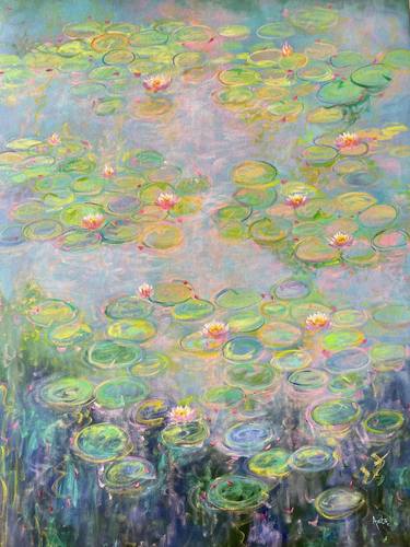 Songs of the Sea - Water Lilies pond painting thumb