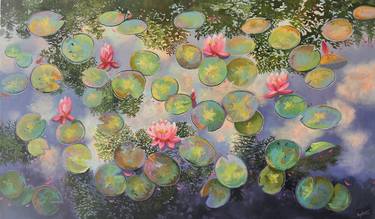 Awakening Heart - Water Lilies pond painting thumb