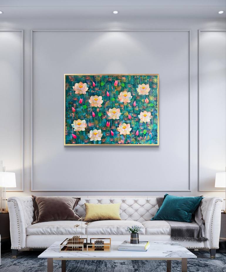 Original Abstract Floral Painting by Amita Dand