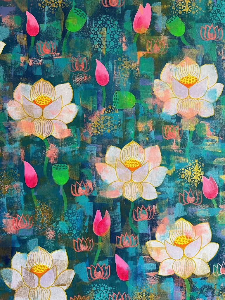 Original Abstract Floral Painting by Amita Dand