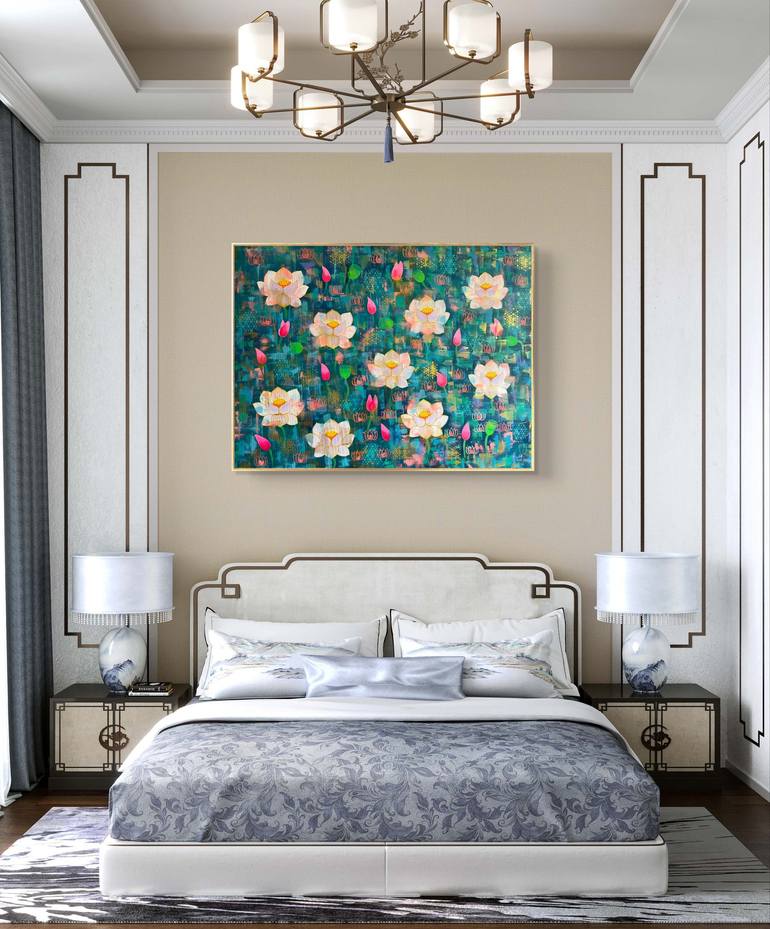 Original Abstract Floral Painting by Amita Dand