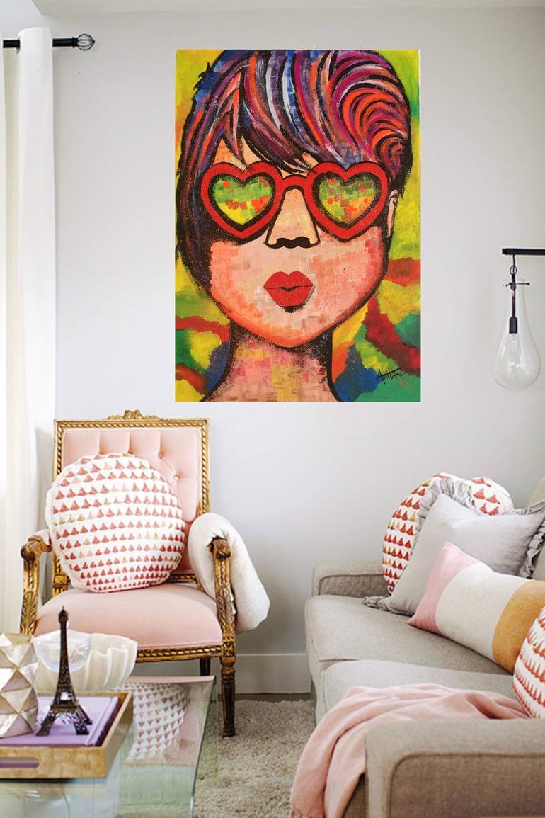 Original Abstract Portrait Painting by Amita Dand