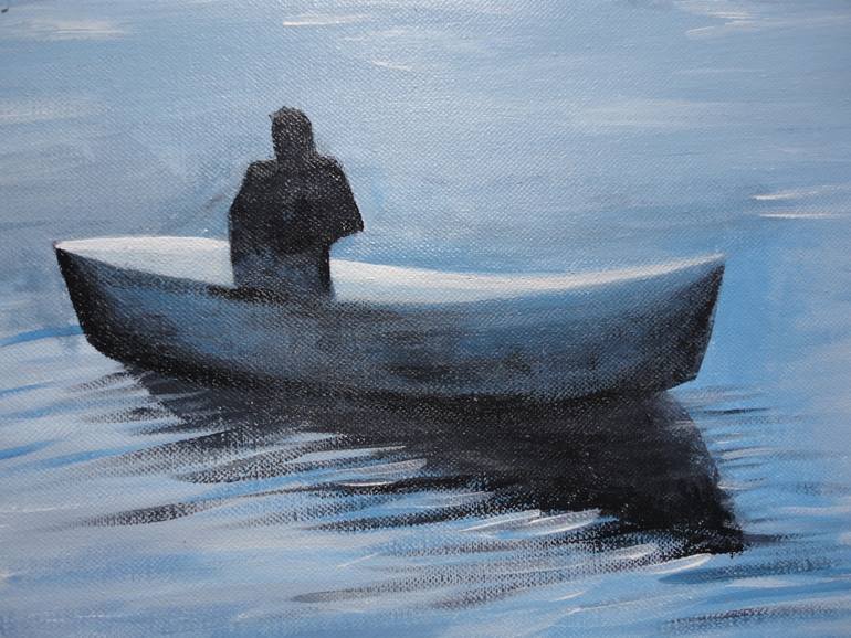Ocean Art - Between the Sky and Ocean Painting by Amita Dand | Saatchi Art