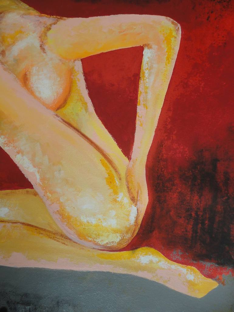 Original Abstract Expressionism Nude Painting by Amita Dand