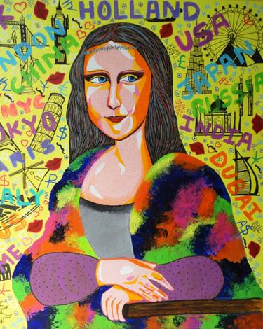 Monalisa !! Pop Art !! Monalisa in hippy style !! thumb