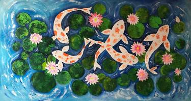 Original Abstract Fish Paintings by Amita Dand