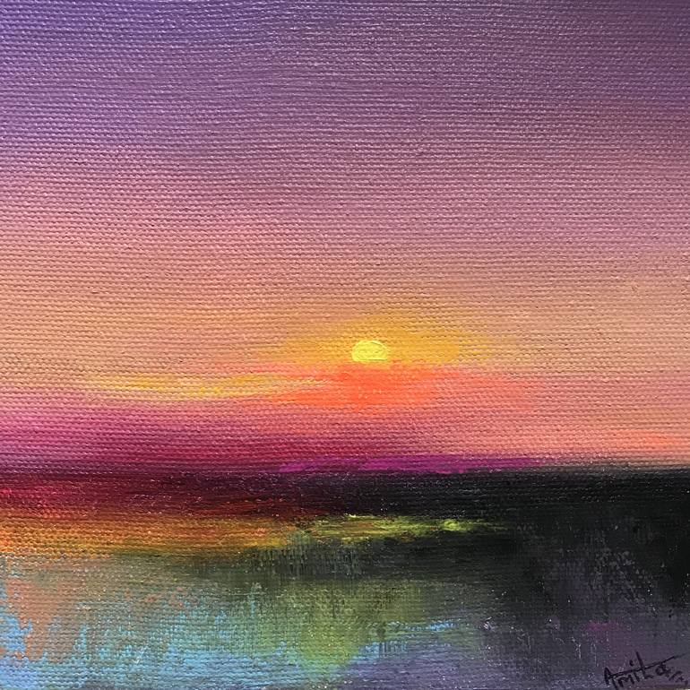 Purple Sky Sunset Painting Painting By Amita Dand Saatchi Art