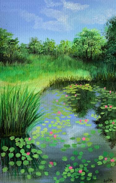 Monets Garden ! Painting on paper thumb