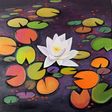 White Water Lily Painting By Amita Dand Saatchi Art