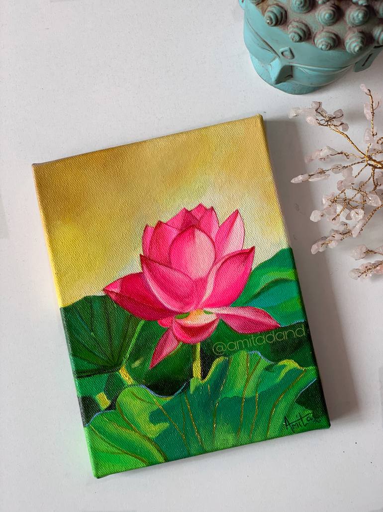 Original Realism Floral Painting by Amita Dand