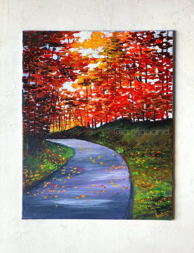 Original Impressionism Landscape Painting by Amita Dand