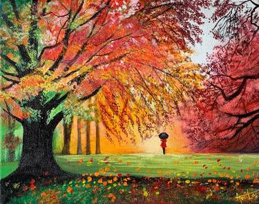 Autumn Walk ! Autumn landscape painting! Fall colors thumb
