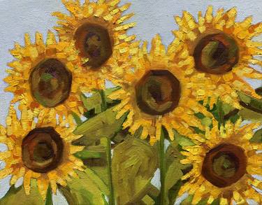 Sunflowers ! Oil painting ! Ready to hang on wall thumb