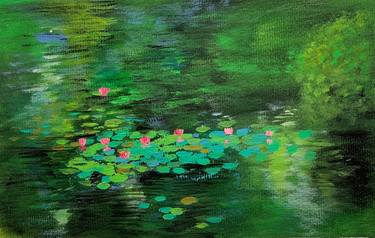 Forest water lilies pond thumb