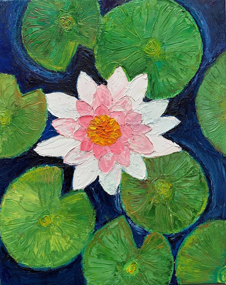 Beautiful Water Lily Painting By Amita Dand Saatchi Art