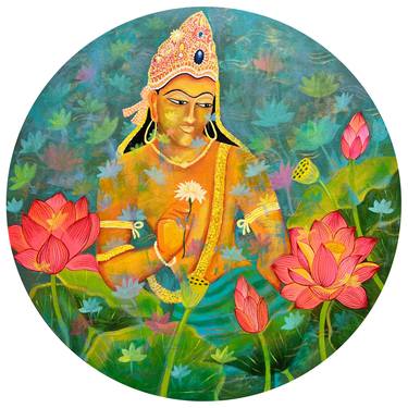 Padmapani with lotus flowers thumb