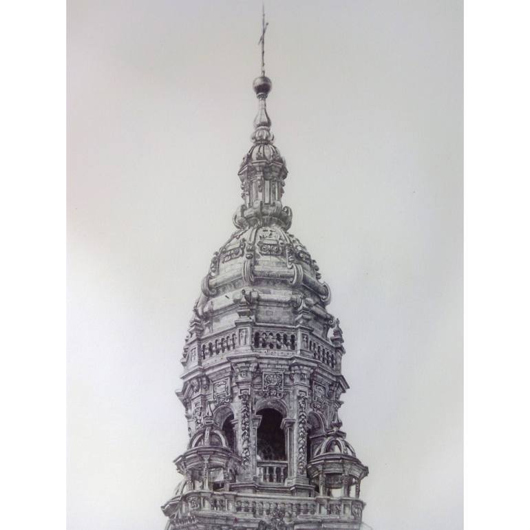 Original Figurative Architecture Drawing by Isabel Pazos
