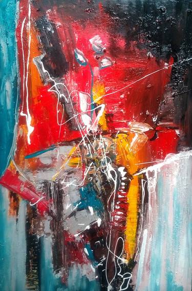 Original Abstract Expressionism Abstract Paintings by Snezana Djordjevic