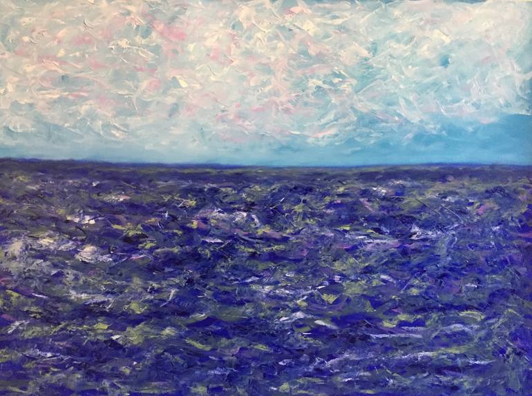 Original Seascape Painting by Richard Schlicher | Abstract Art on Canvas | Abstract Ocean and Sky