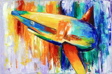 Print of Abstract Fish Paintings by Cintia Campos