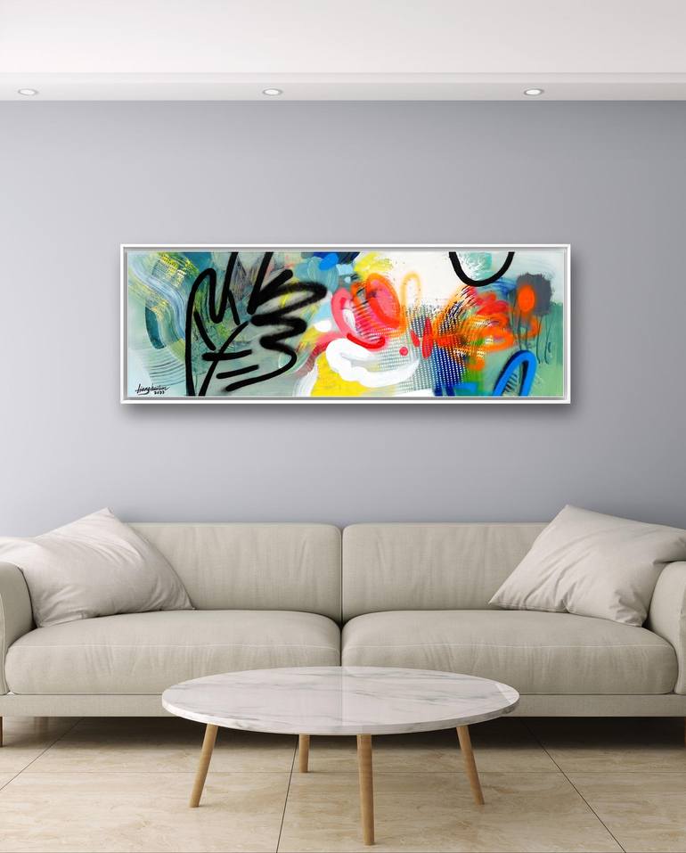 Original Abstract Floral Painting by LIANG Hailun
