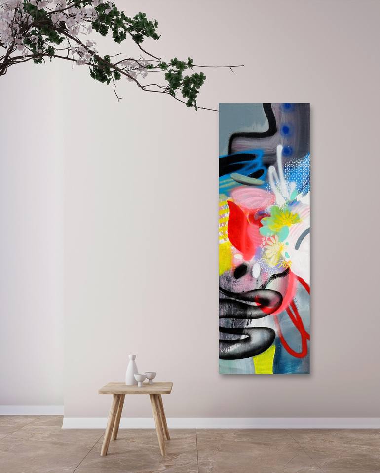 Original Abstract Floral Painting by LIANG Hailun