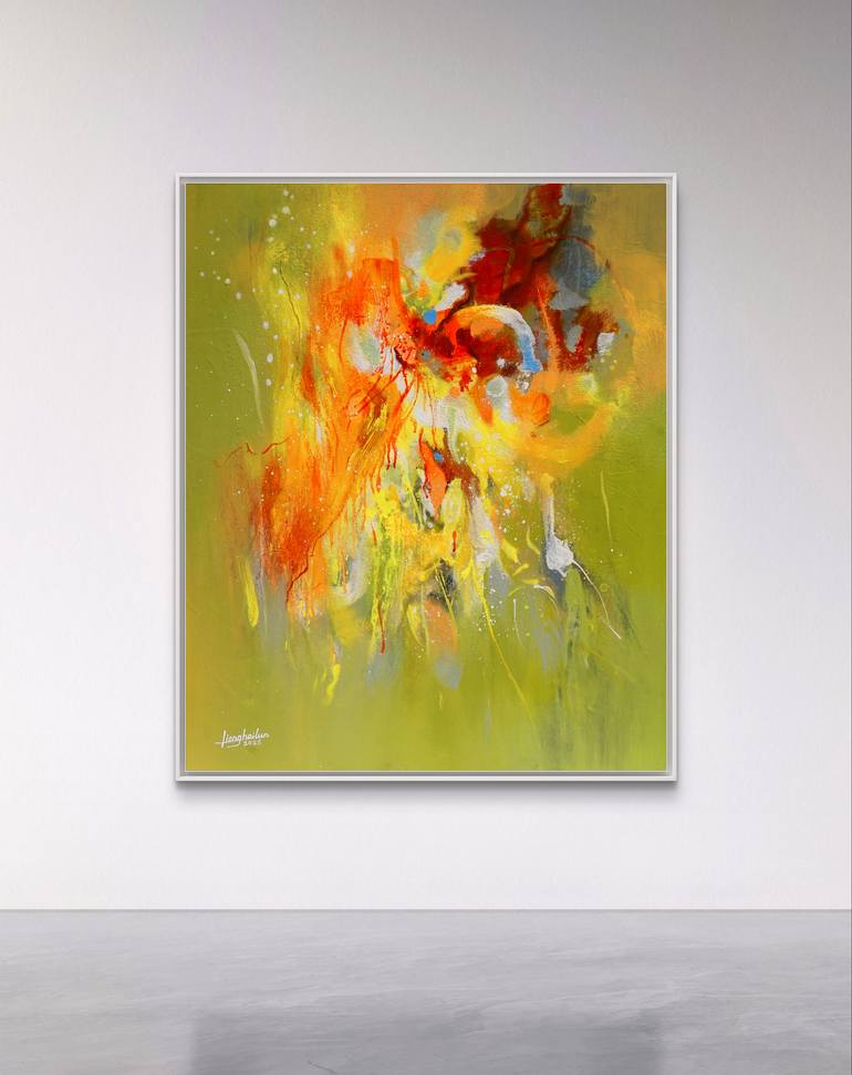 Original Abstract Expressionism Abstract Painting by Liang Hailun