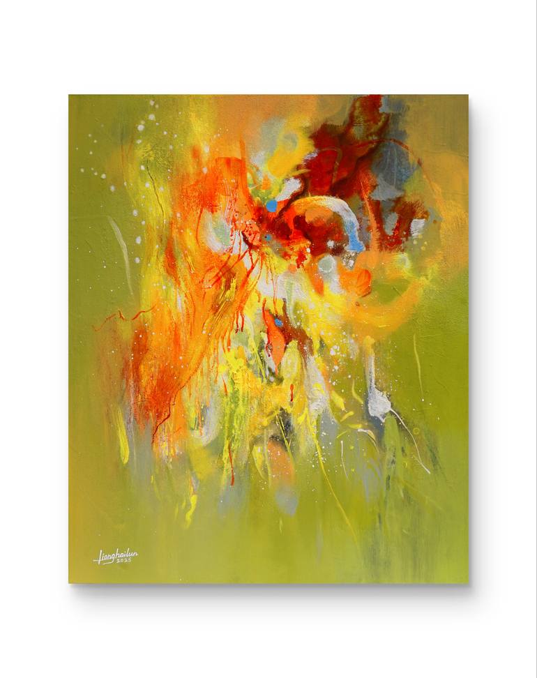 Original Abstract Expressionism Abstract Painting by Liang Hailun