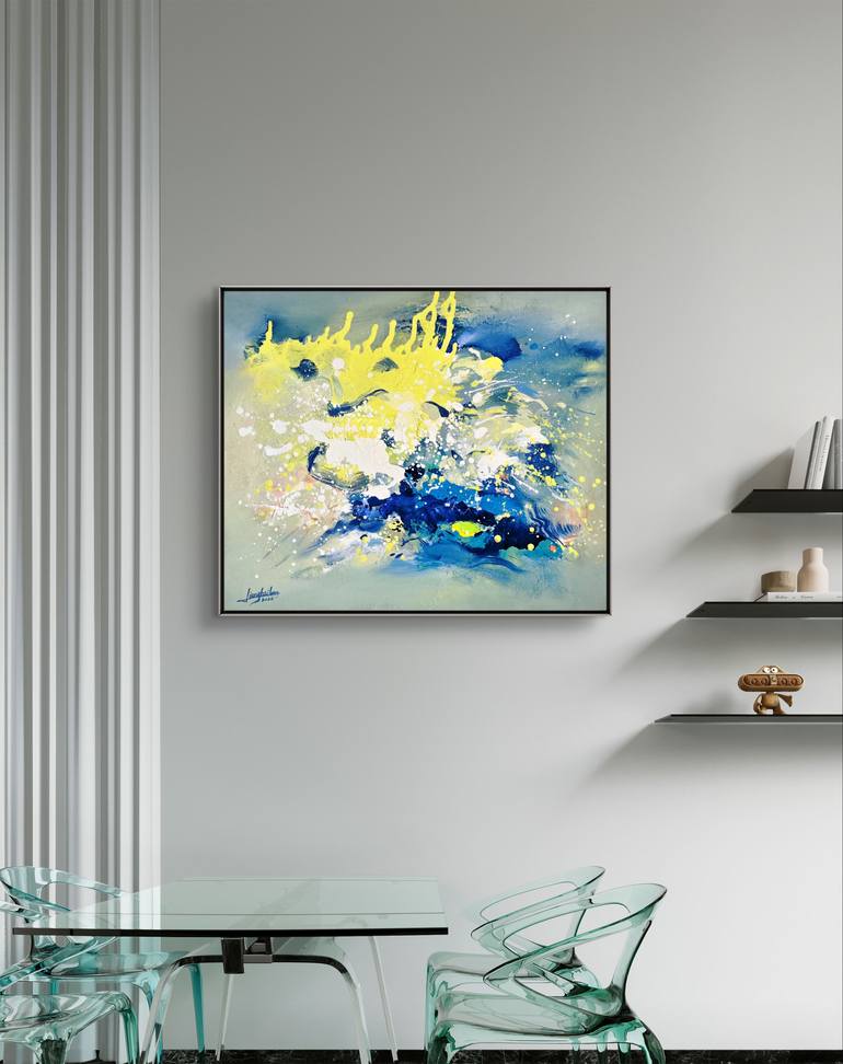 Original Abstract Expressionism Abstract Painting by Liang Hailun