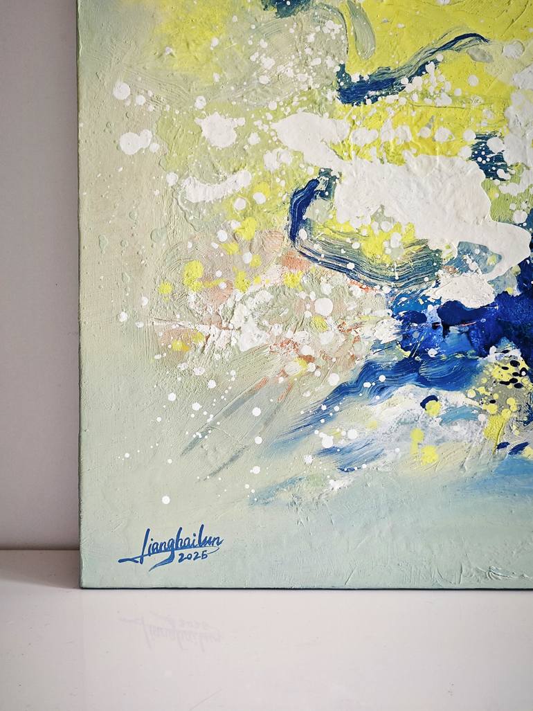 Original Abstract Expressionism Abstract Painting by Liang Hailun