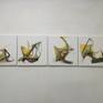 Painted 4 objects. An object not realized in real. You can hang up in any angle you liked.
*33cmx33cmx1.5cm each. A set of 4 works.