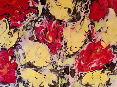 Original Abstract Floral Paintings by Colleen Tittiger