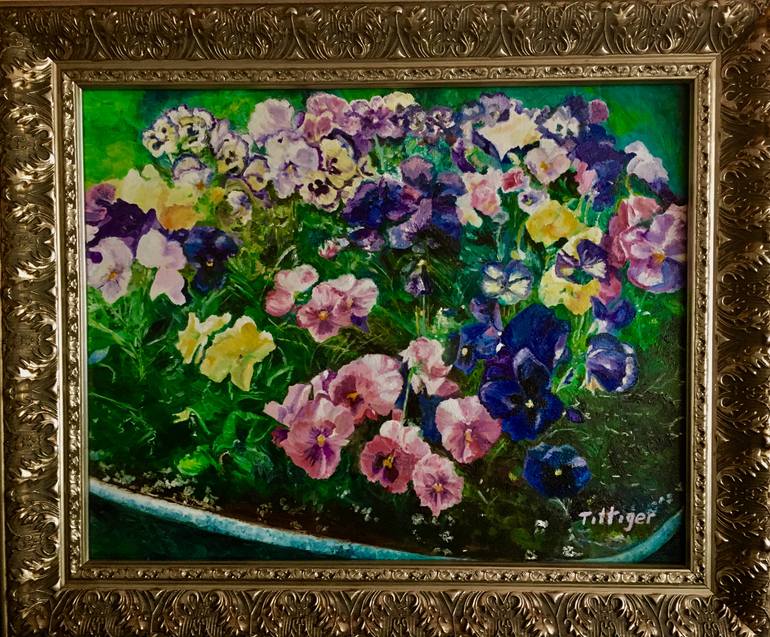 Original Conceptual Floral Painting by Colleen Tittiger
