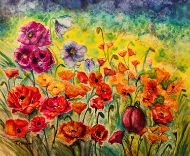 Original Fine Art Floral Paintings by Colleen Tittiger