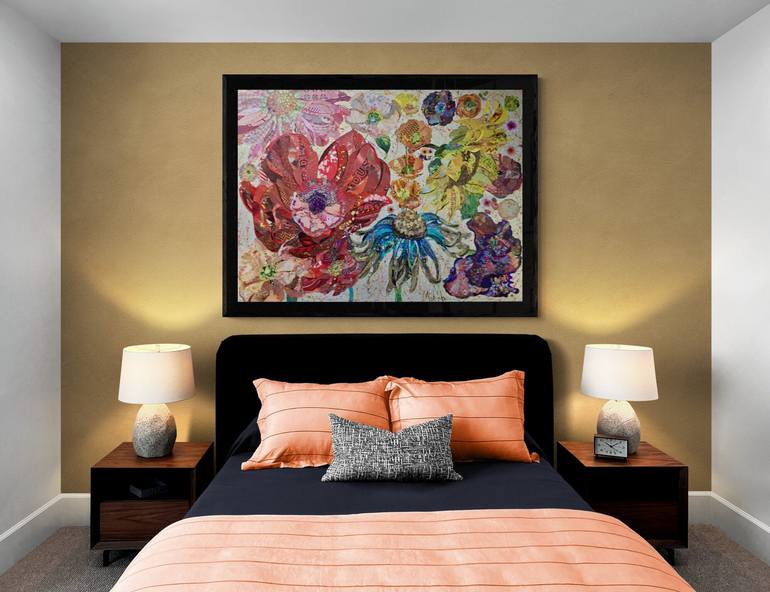 Original Abstract Floral Collage by Moira McAinsh