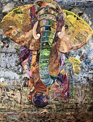 Original Abstract Animal Collage by Moira McAinsh