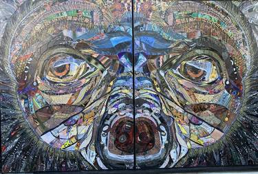 Original Abstract Animal Collage by Moira Mcainsh
