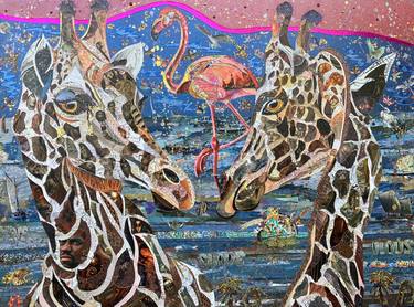 Original Abstract Animal Collage by Moira Mcainsh