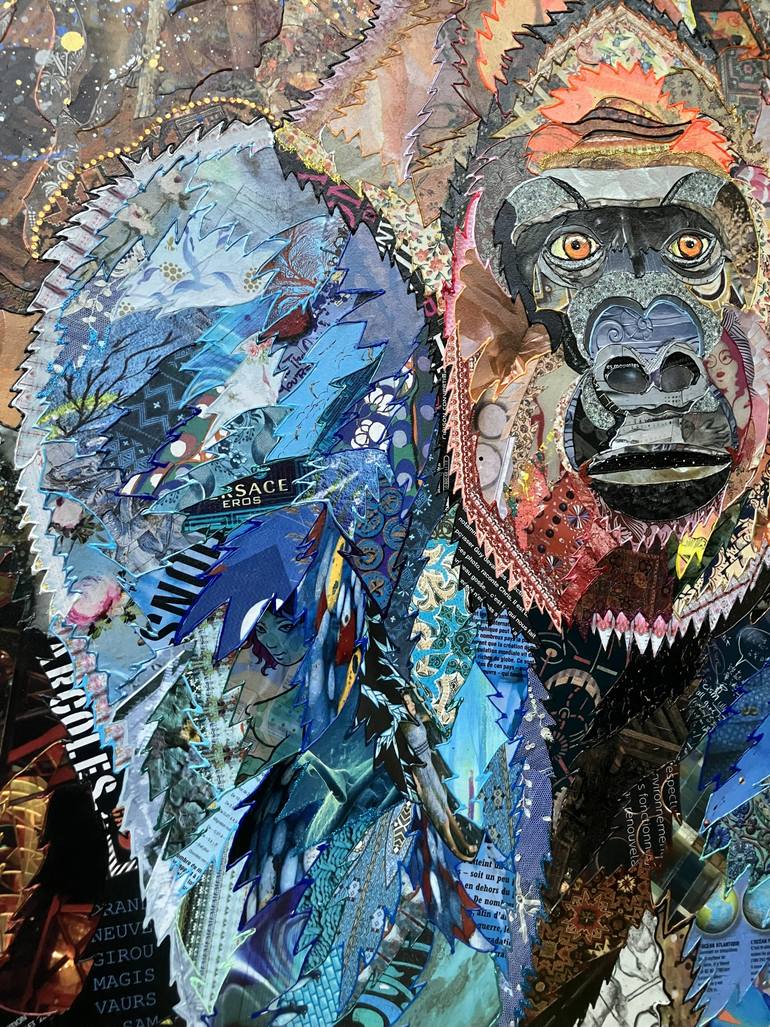 Original Abstract Animal Collage by Moira Mcainsh
