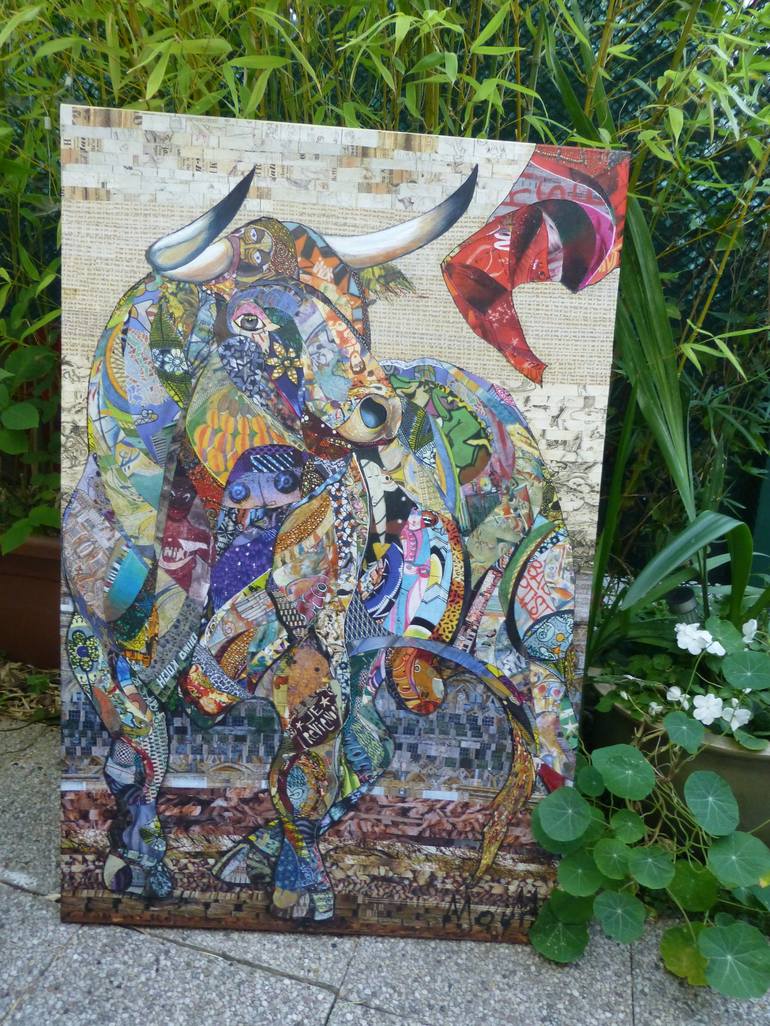 Original Figurative Animal Collage by Moira McAinsh