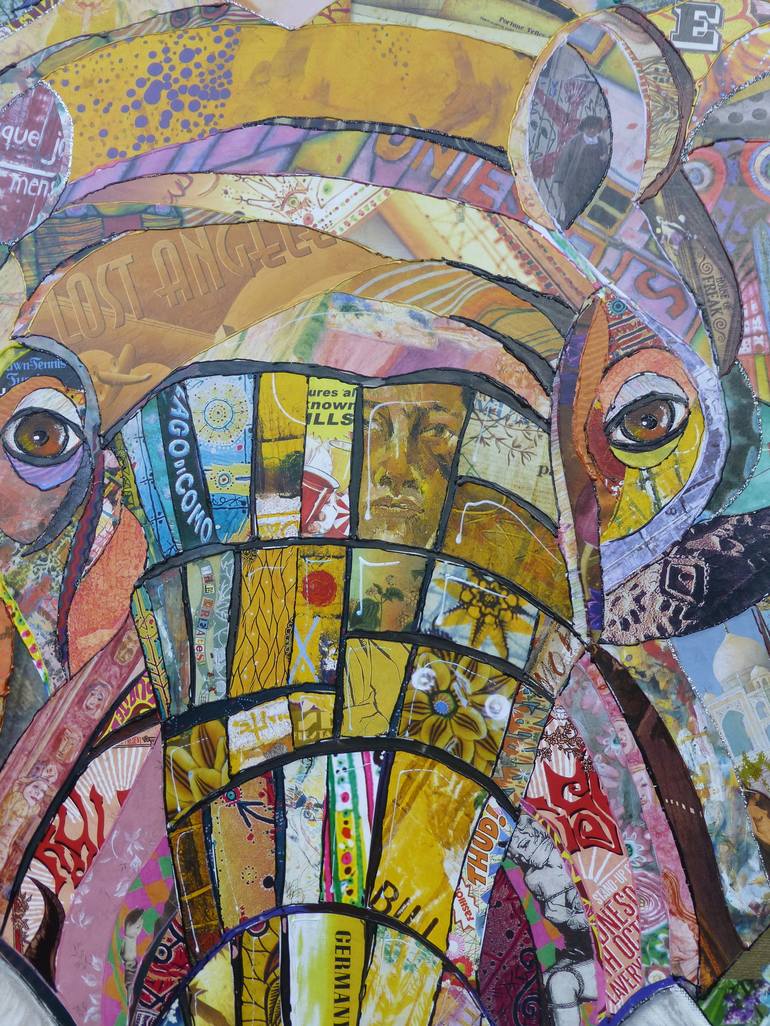 Original Figurative Animal Collage by Moira McAinsh