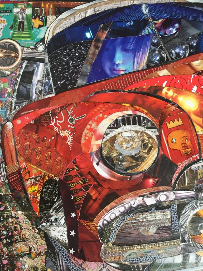 Original Figurative Automobile Collage by Moira McAinsh