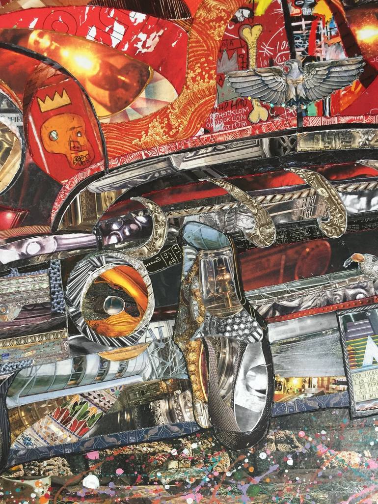 Original Figurative Automobile Collage by Moira McAinsh